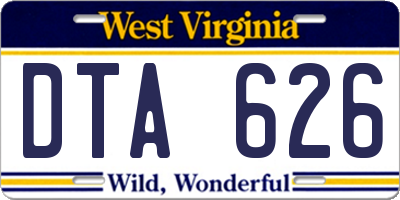 WV license plate DTA626