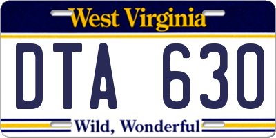 WV license plate DTA630