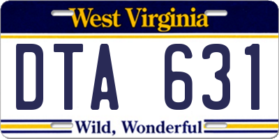 WV license plate DTA631