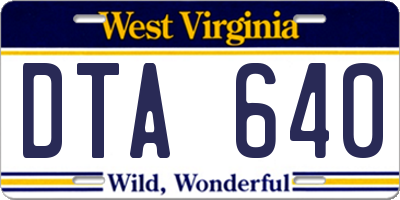WV license plate DTA640