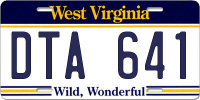 WV license plate DTA641