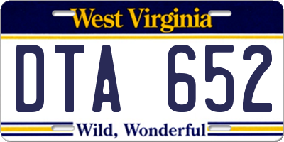 WV license plate DTA652