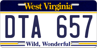 WV license plate DTA657