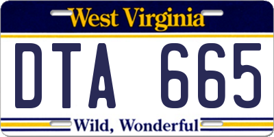 WV license plate DTA665