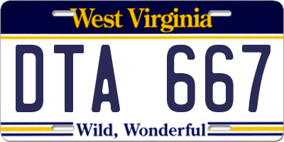 WV license plate DTA667