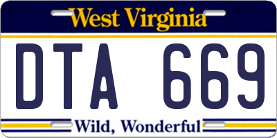 WV license plate DTA669