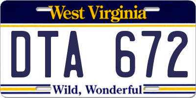 WV license plate DTA672