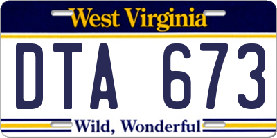 WV license plate DTA673