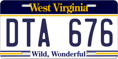 WV license plate DTA676