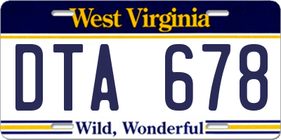 WV license plate DTA678