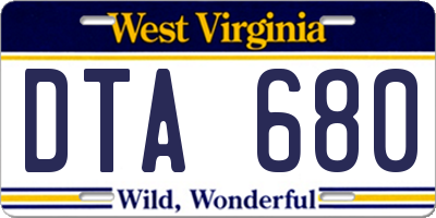 WV license plate DTA680