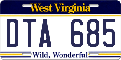 WV license plate DTA685
