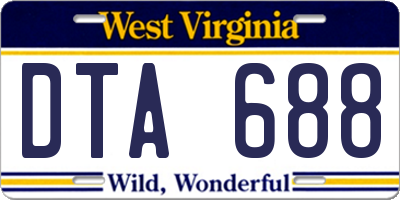 WV license plate DTA688