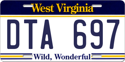 WV license plate DTA697