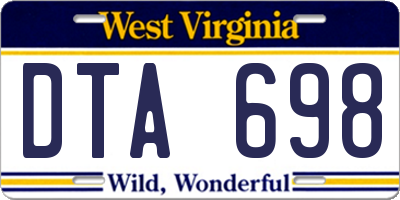 WV license plate DTA698