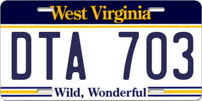 WV license plate DTA703