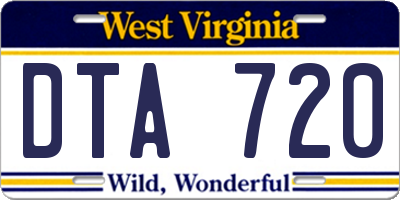 WV license plate DTA720