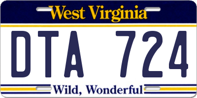 WV license plate DTA724