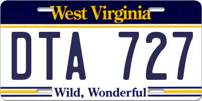 WV license plate DTA727