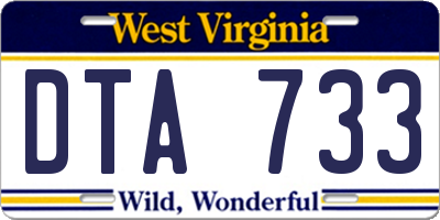 WV license plate DTA733