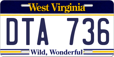 WV license plate DTA736
