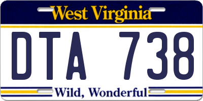 WV license plate DTA738