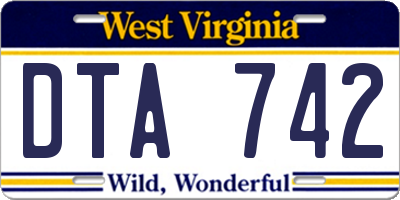WV license plate DTA742