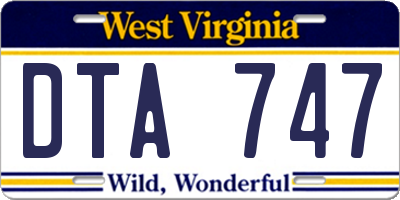 WV license plate DTA747
