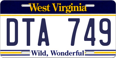 WV license plate DTA749