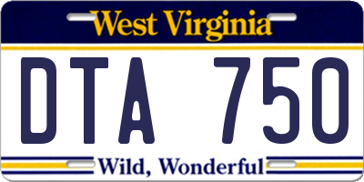 WV license plate DTA750
