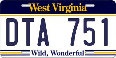 WV license plate DTA751