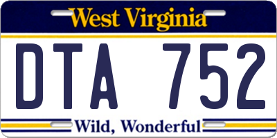 WV license plate DTA752