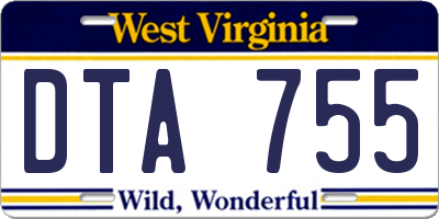 WV license plate DTA755