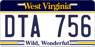 WV license plate DTA756
