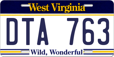 WV license plate DTA763