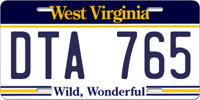 WV license plate DTA765
