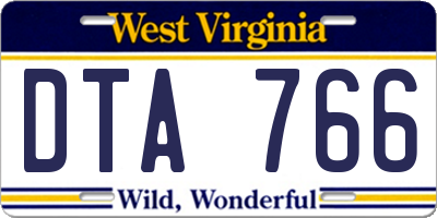WV license plate DTA766