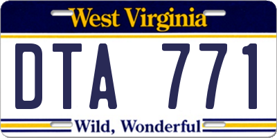 WV license plate DTA771