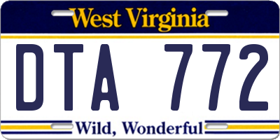 WV license plate DTA772