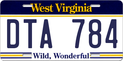 WV license plate DTA784