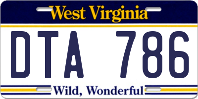 WV license plate DTA786