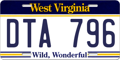 WV license plate DTA796