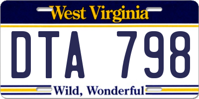 WV license plate DTA798
