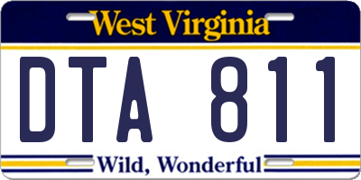WV license plate DTA811