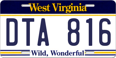 WV license plate DTA816