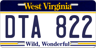 WV license plate DTA822
