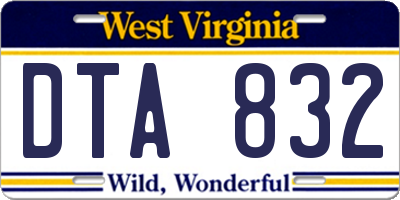 WV license plate DTA832
