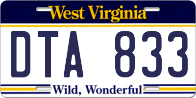 WV license plate DTA833