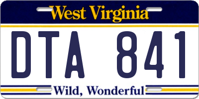 WV license plate DTA841