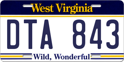 WV license plate DTA843